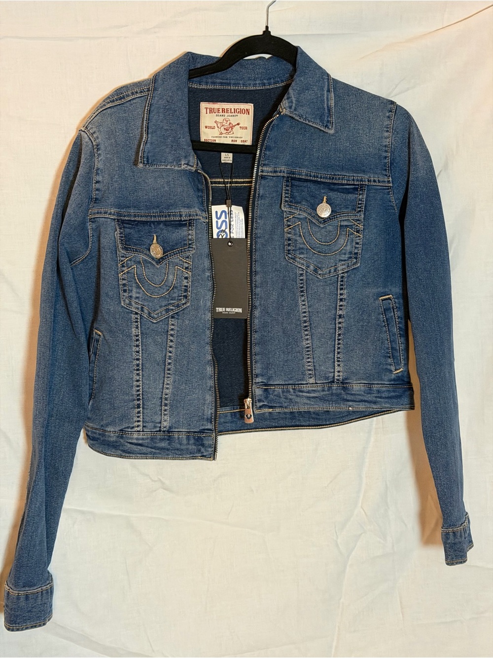 True Religion Medium Blue Denim Trucker Jacket
